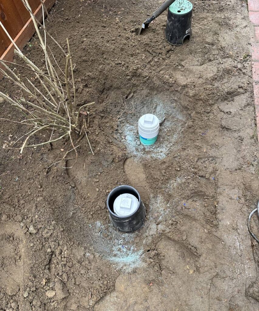 PVC clean-out cap on sewer pipe for maintenance access