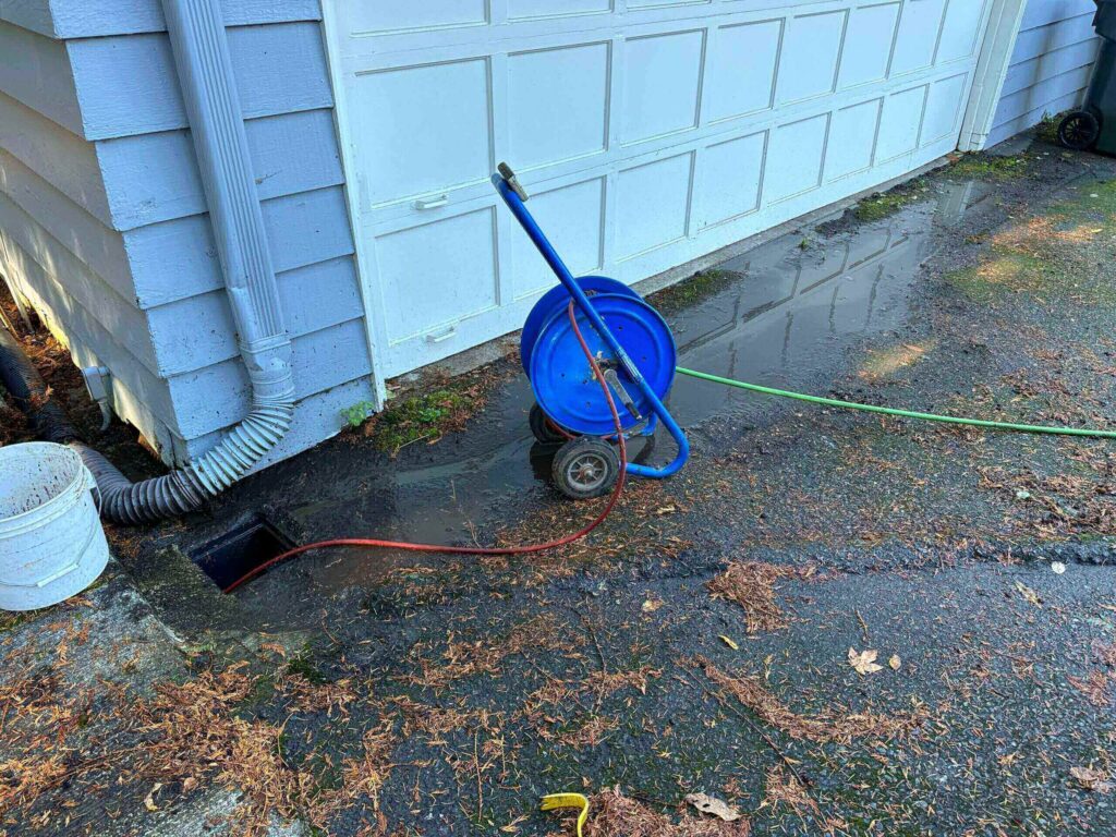 Equipment likely used for a sewer drain inspection or cleaning